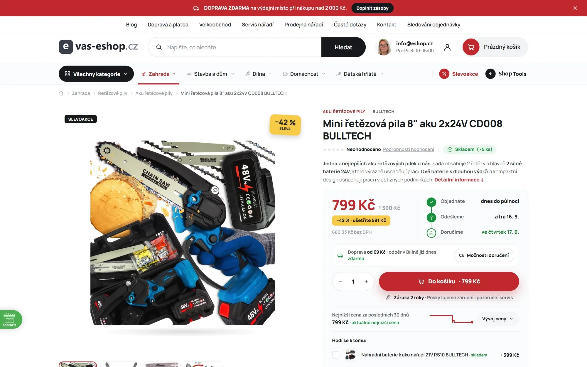 Detail produktu ve vlastní Shoptet šabloně